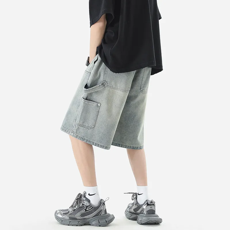 THREEAGAINTHR33 Denim Shorts Unisex-12