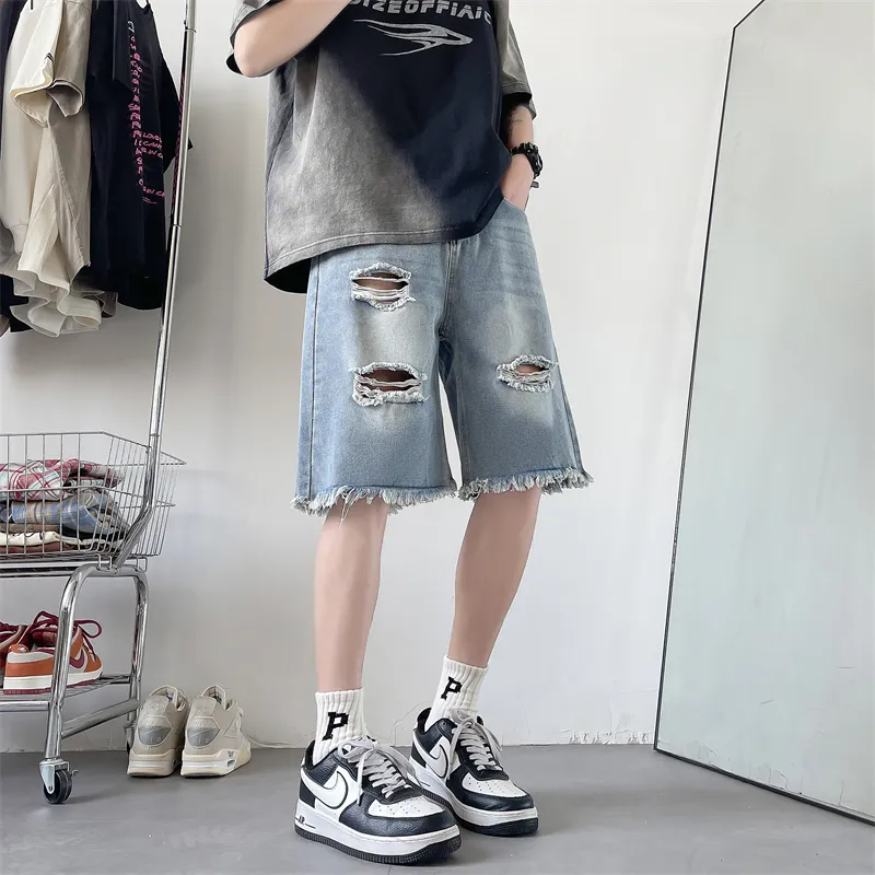 THREEAGAINTHR33 Denim Shorts Unisex-1