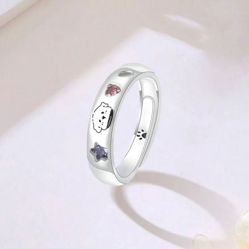 EUA Colored Glaze Jade Rings Unisex-3