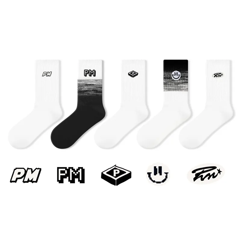 Primeet Mid Calf Socks Unisex 5 Pack-33