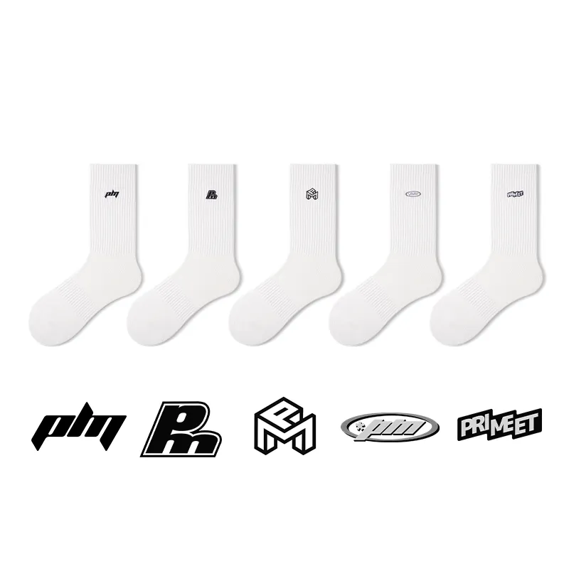 Primeet Mid Calf Socks Unisex 5 Pack-37