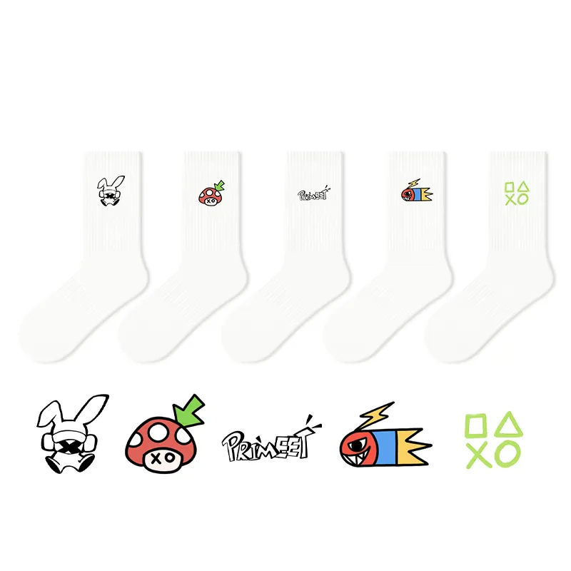 Primeet Mid Calf Socks Unisex 5 Pack-46