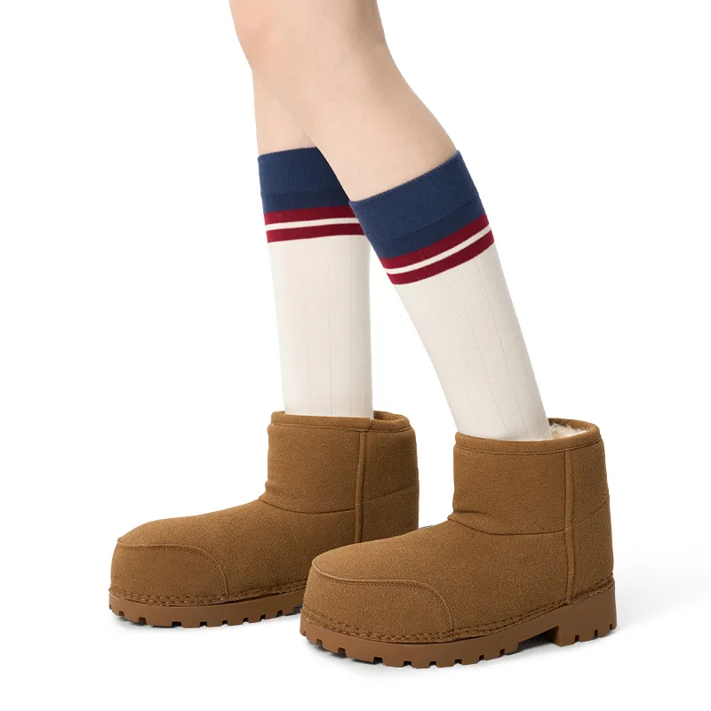 Primeet Knee High Socks Women's 1 Pack Stripes-2