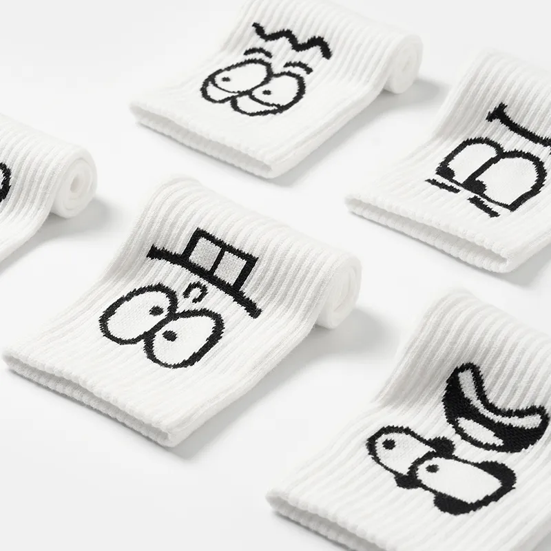 Primeet Mid Calf Socks Unisex 5 Pack-27