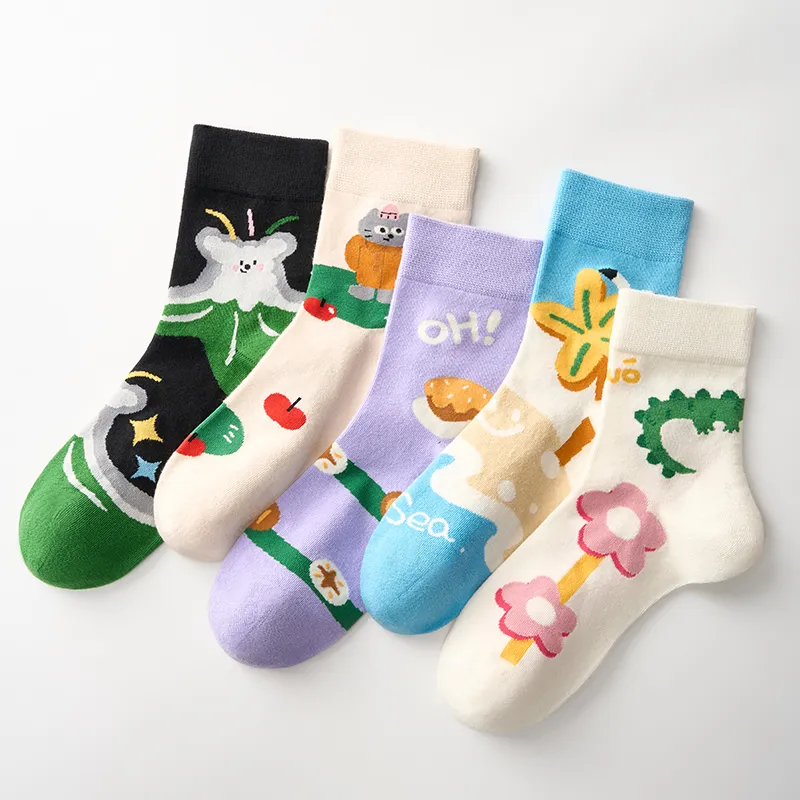 Primeet Mid Calf Socks Women's 5 Pack-8