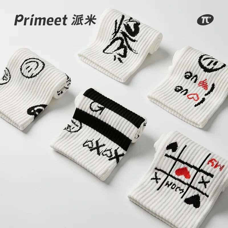 Primeet Mid Calf Socks Men's 5 Pack Los Angeles Culture-2