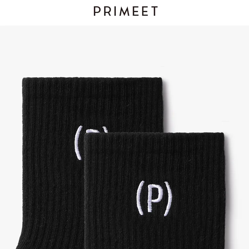 Primeet Mid Calf Socks Spring Summer Women's 5 Pack White-24