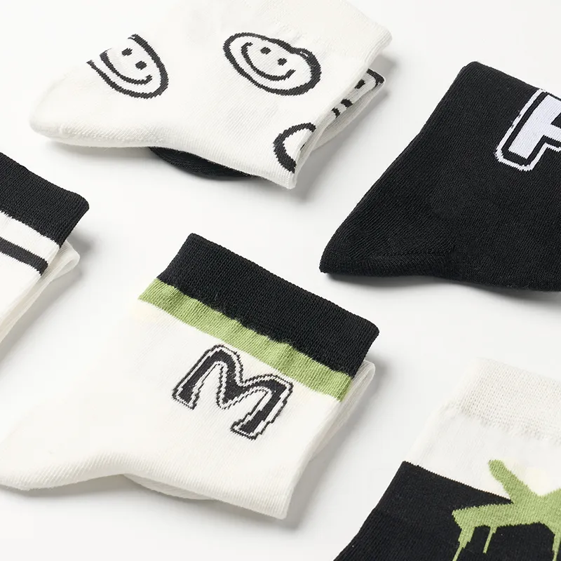 Primeet Mid Calf Socks Fall Winter Unisex 5 Pack Mixed Color-33