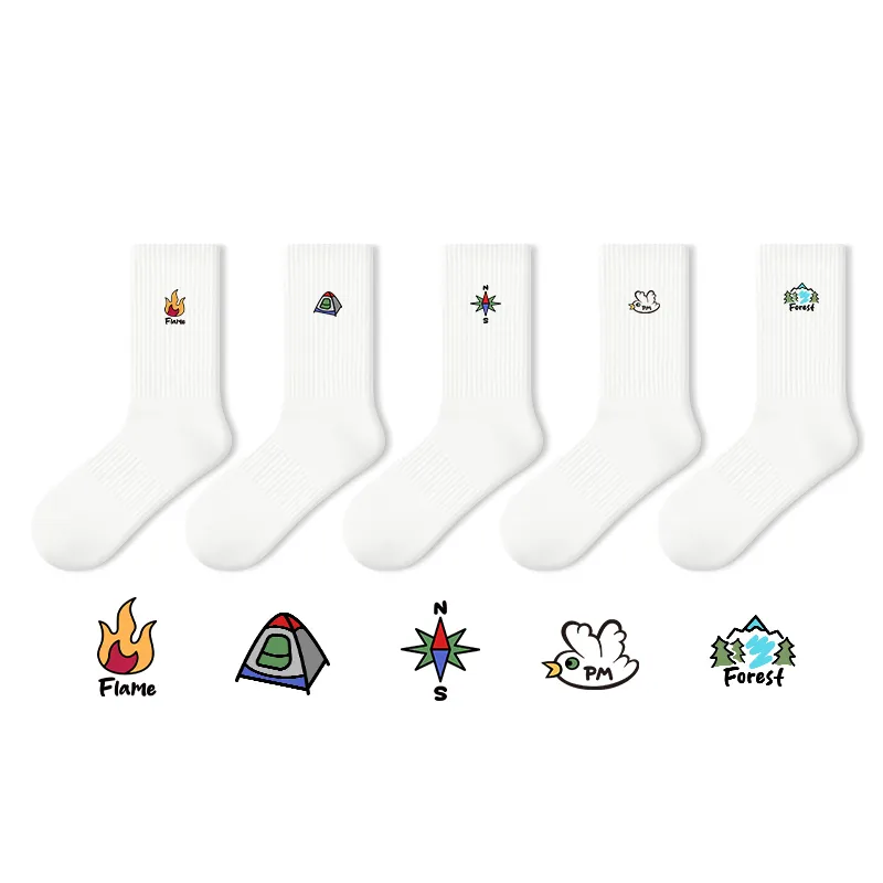 Primeet Mid Calf Socks Unisex 5 Pack-1