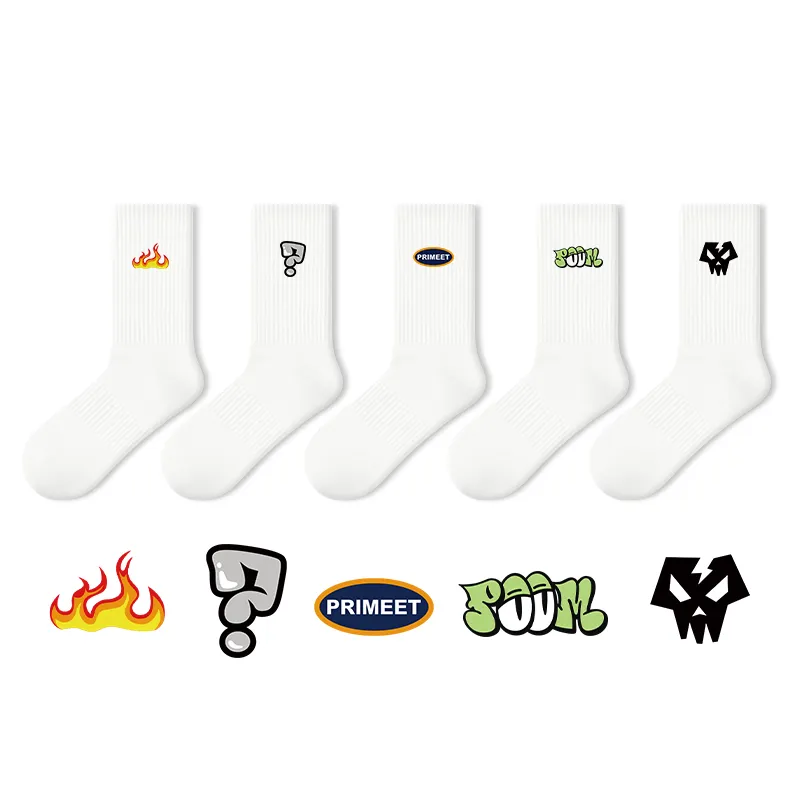 Primeet Mid Calf Socks Unisex 5 Pack-13