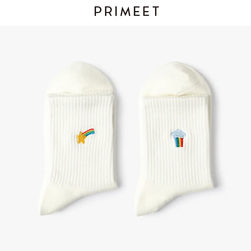 Primeet Mid Calf Socks Spring And Summer Unisex 5 Pack-24