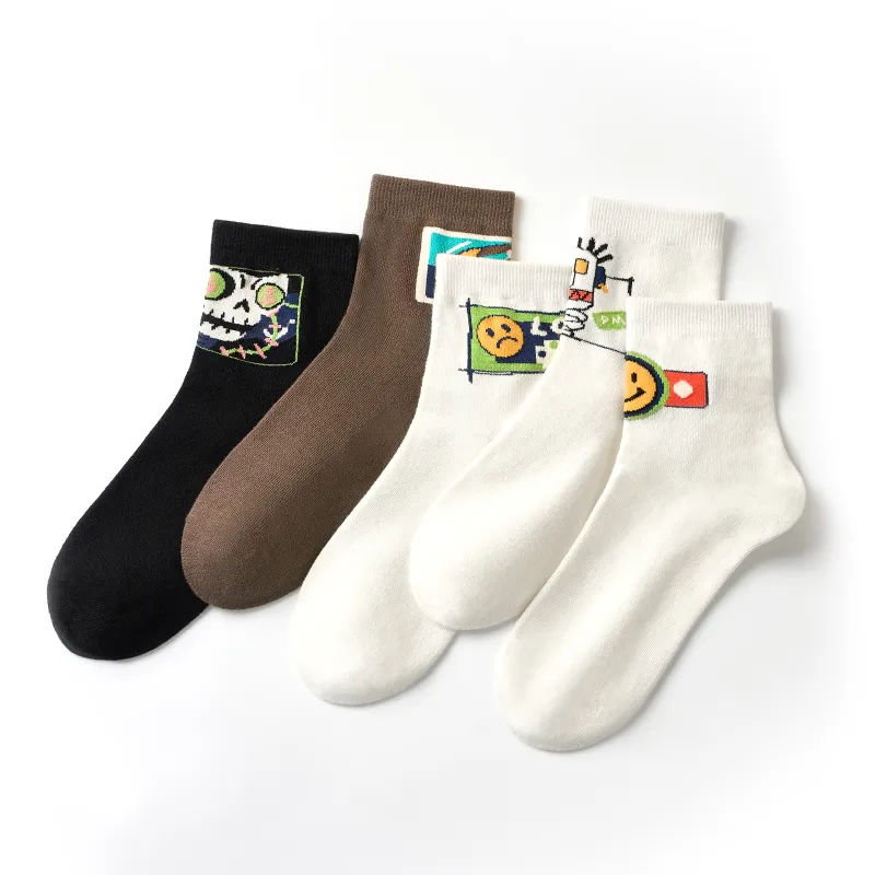 Primeet Mid Calf Socks Men's 5 Pack Fun And Mysterious-2