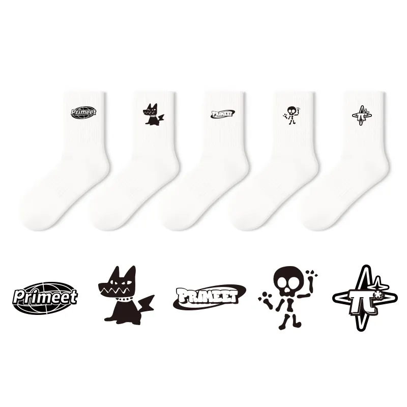 Primeet Mid Calf Socks Unisex 5 Pack-14