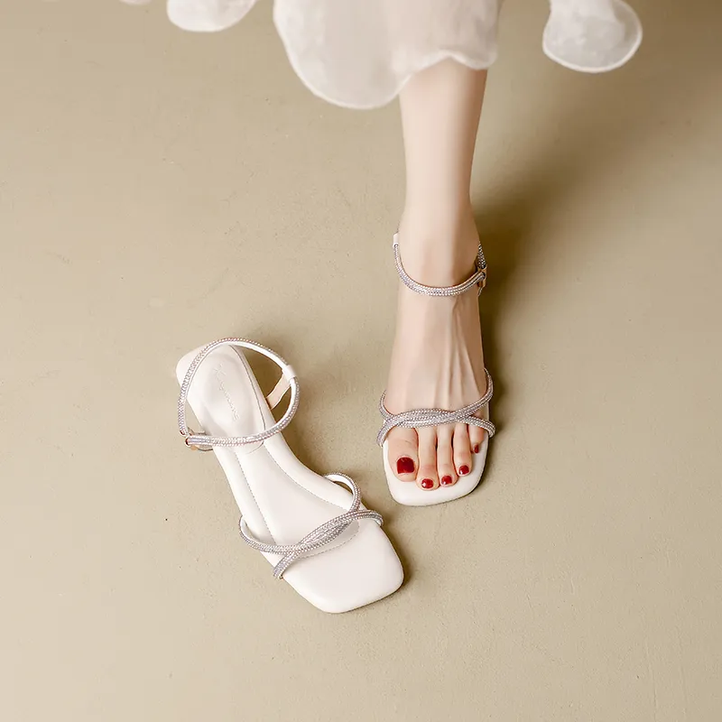 Zomila One Strap Sandals Women's Apricot-3
