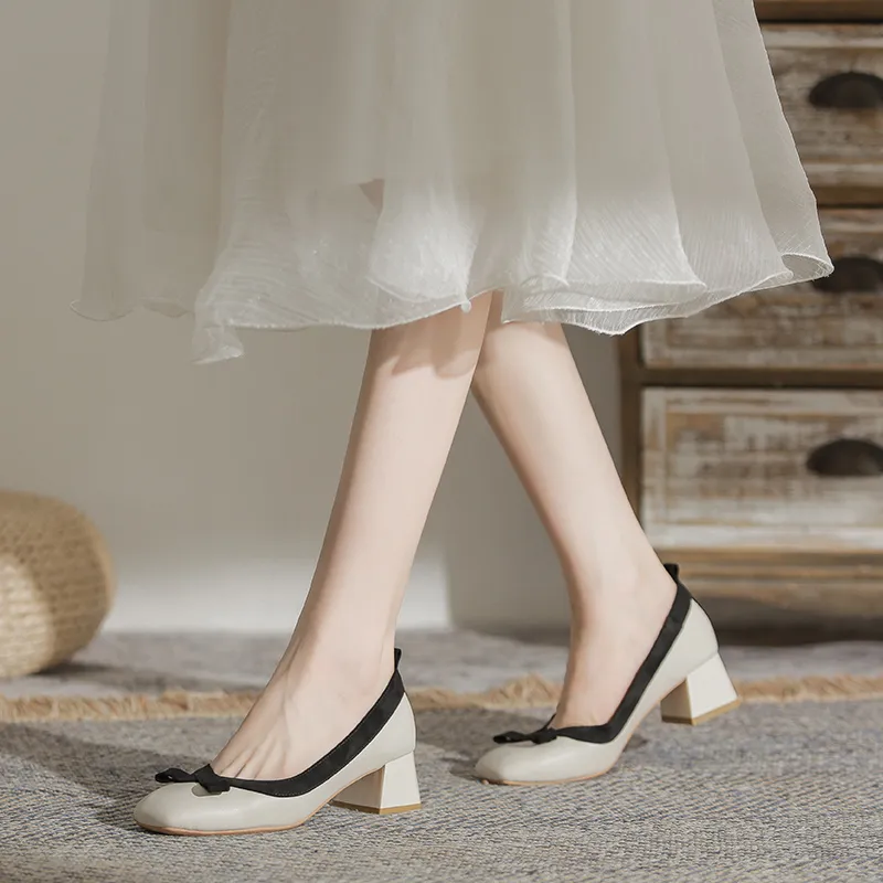 Zomila Chunky Heel High Heels 4cm Women's Ecru-2