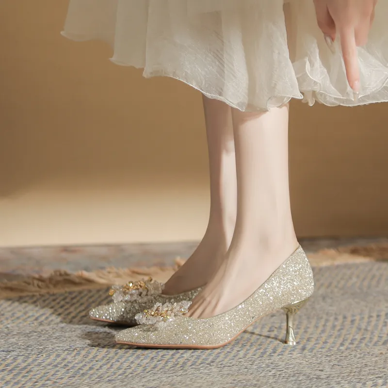 Zomila Slim Heel High Heels Women's Gold-2