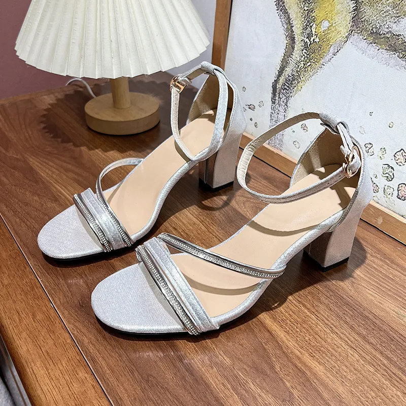 Zomila One Strap Sandals Women's Silver-3