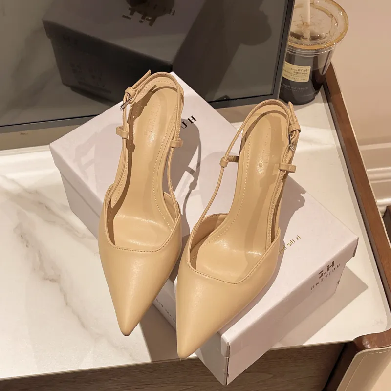 Zomila Slim Heel High Heels Women's Apricot-4