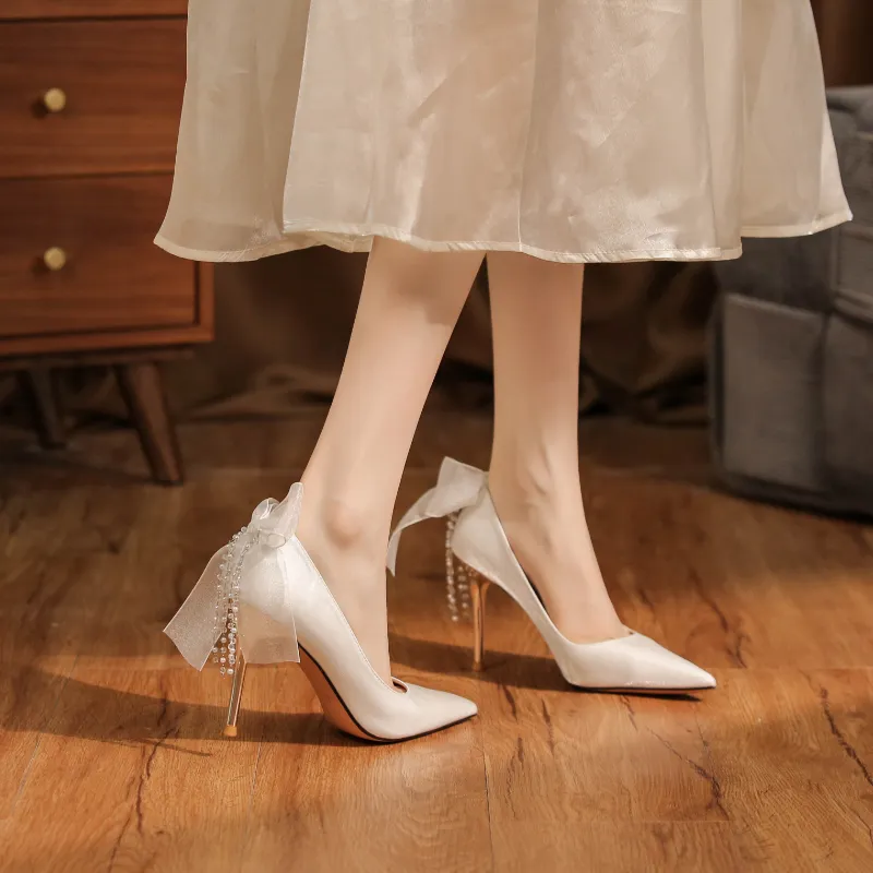 Zomila Slim Heel High Heels Women's White-1