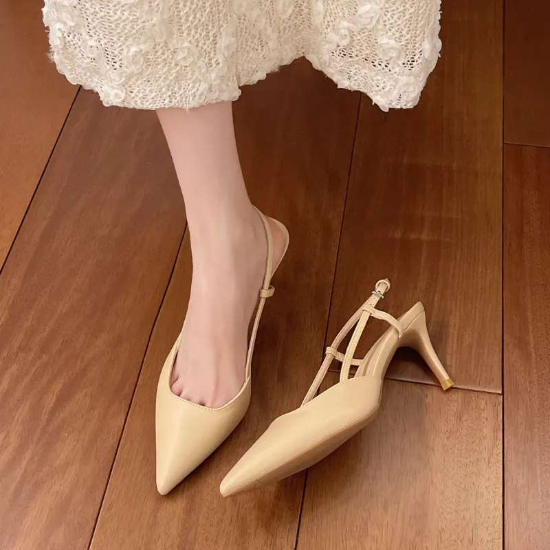 Zomila Slim Heel High Heels Women's Apricot-3