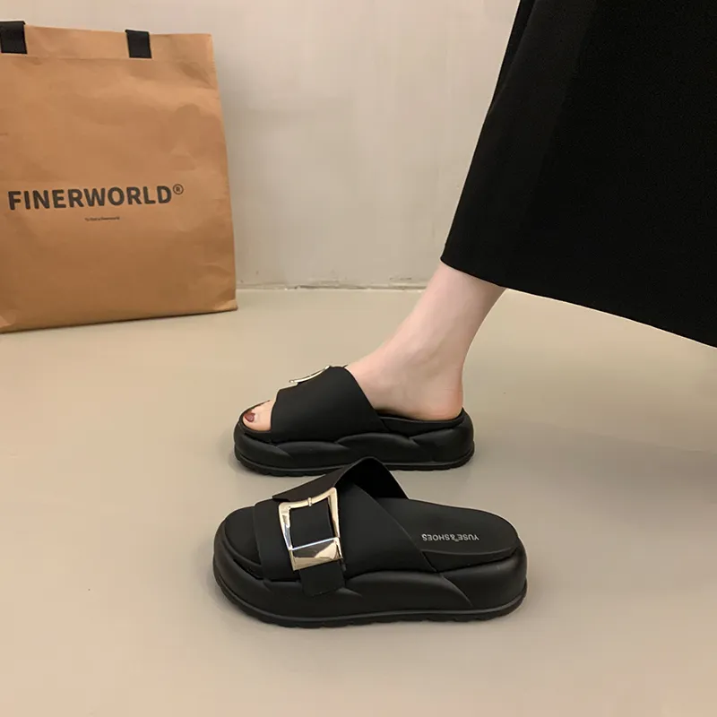 Zomila Rubber Sole Metal Slip Resistant Slide Slippers Women's-11