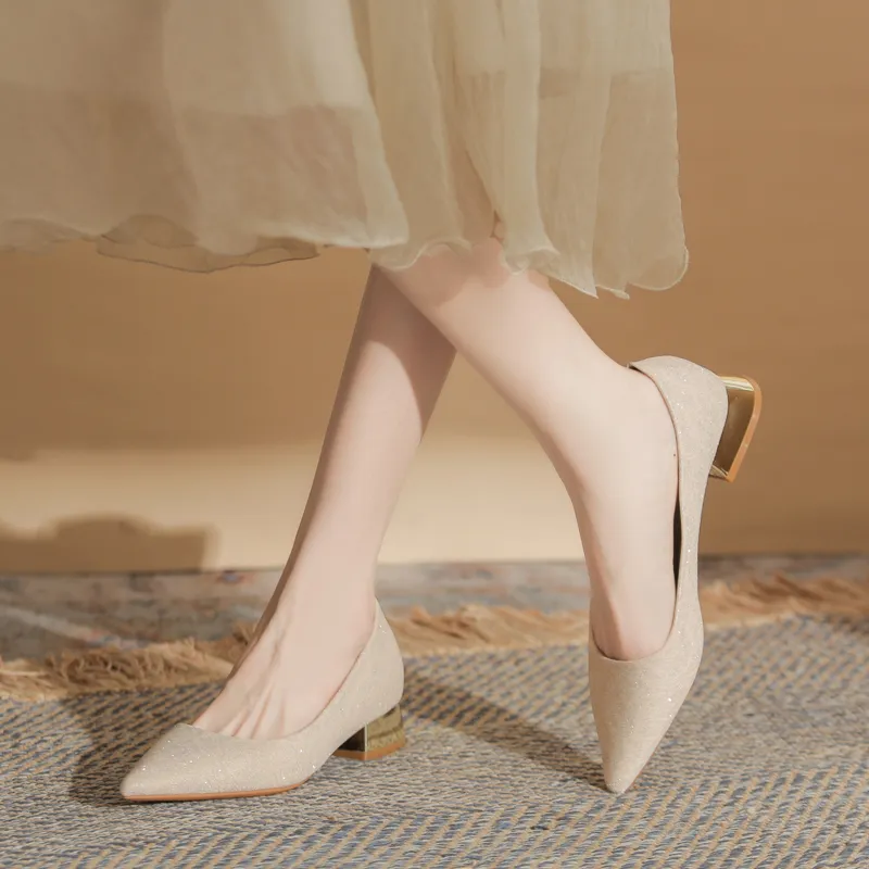 Zomila Casual Single Shoes 3CM Women's Apricot-1