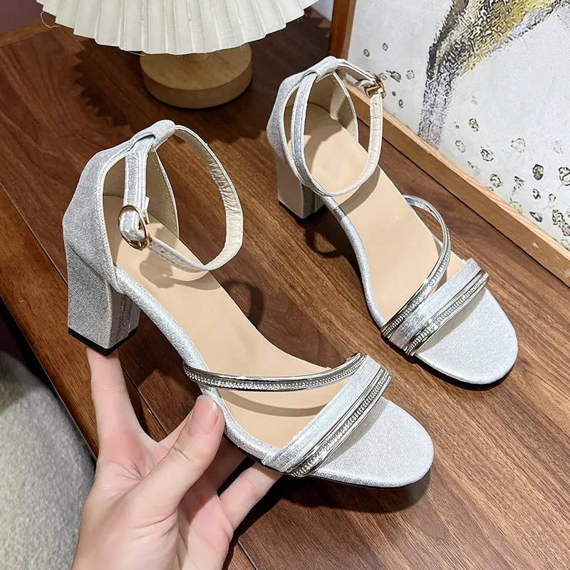 Zomila One Strap Sandals Women's Silver-4
