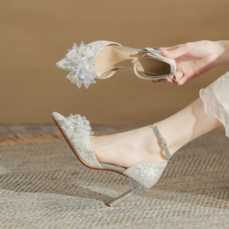 Zomila Slim Heel High Heels Women's Silver-3