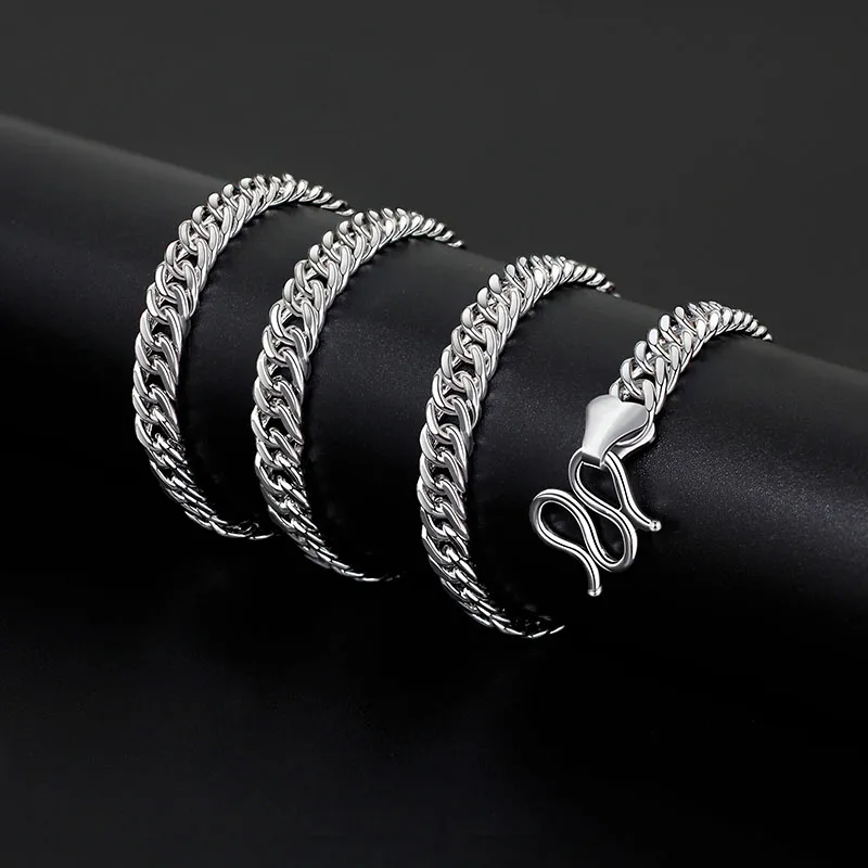 Trendy Beauty 990 Fine Silver Necklaces Men's-3