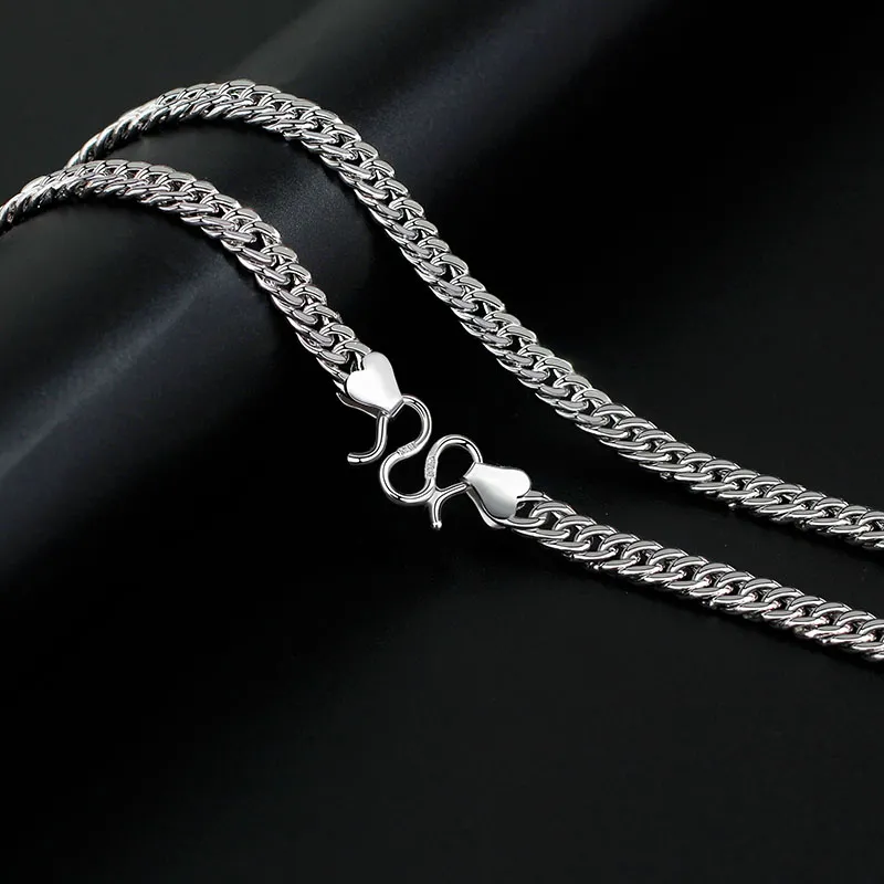 Trendy Beauty 990 Fine Silver Necklaces Men's-1
