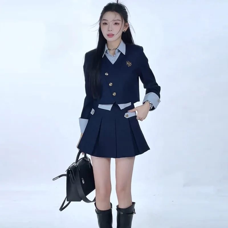 Nooidea Official Skirt Set Women's Navy Blue-3