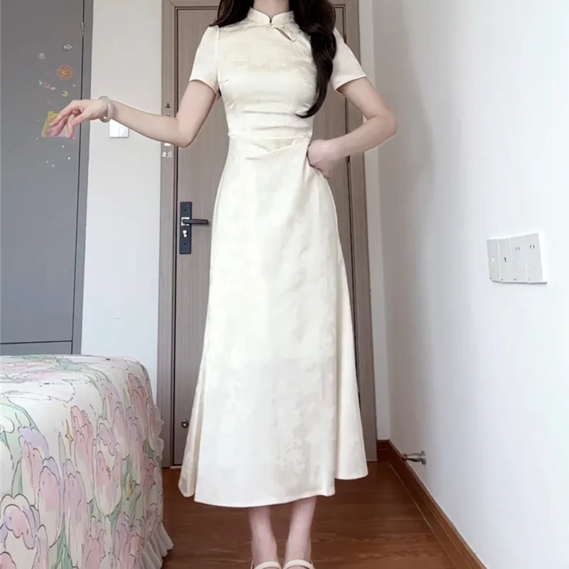 Nooidea Official Short Sleeved Dress Women's Apricot-5