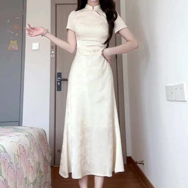 Nooidea Official Short Sleeved Dress Women's Apricot-2