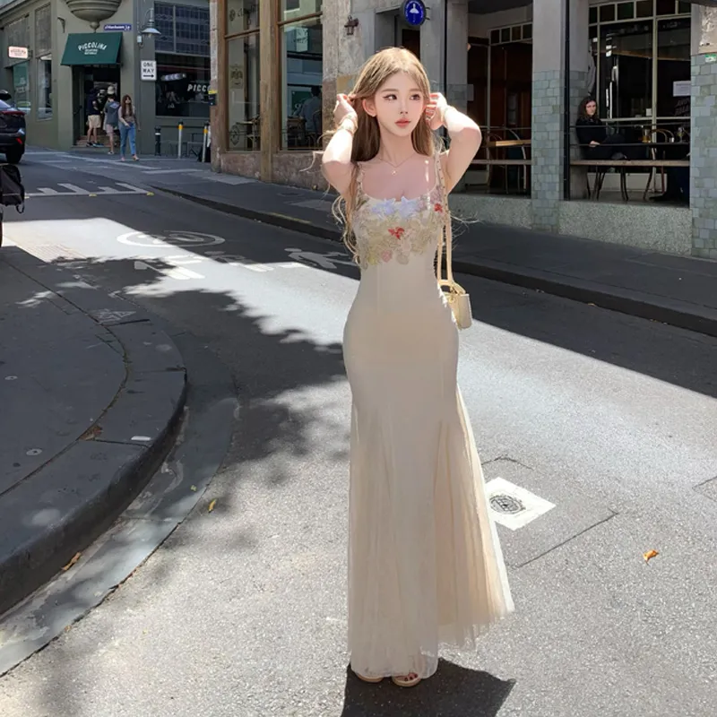 Nooidea Official Slip Dress Women's Furong Beige-3