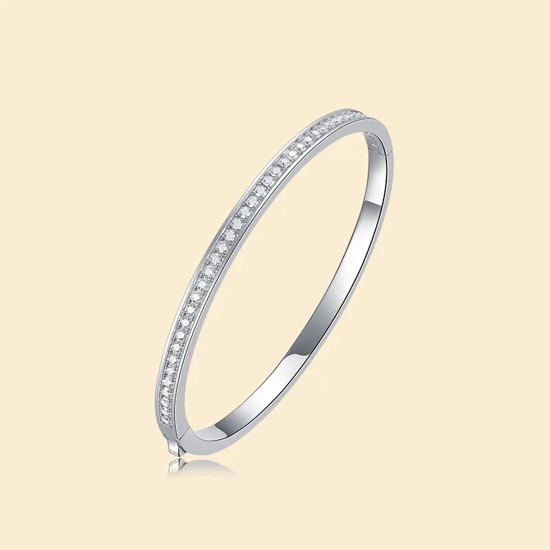 Syrup S925 Silver With Moissanite Bangles Women's-3
