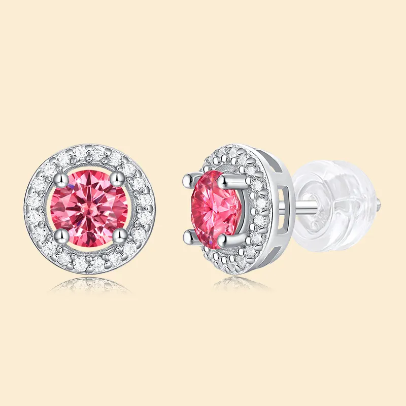 Syrup S925 Silver Set With Moissanite Stud Earrings Women's-1