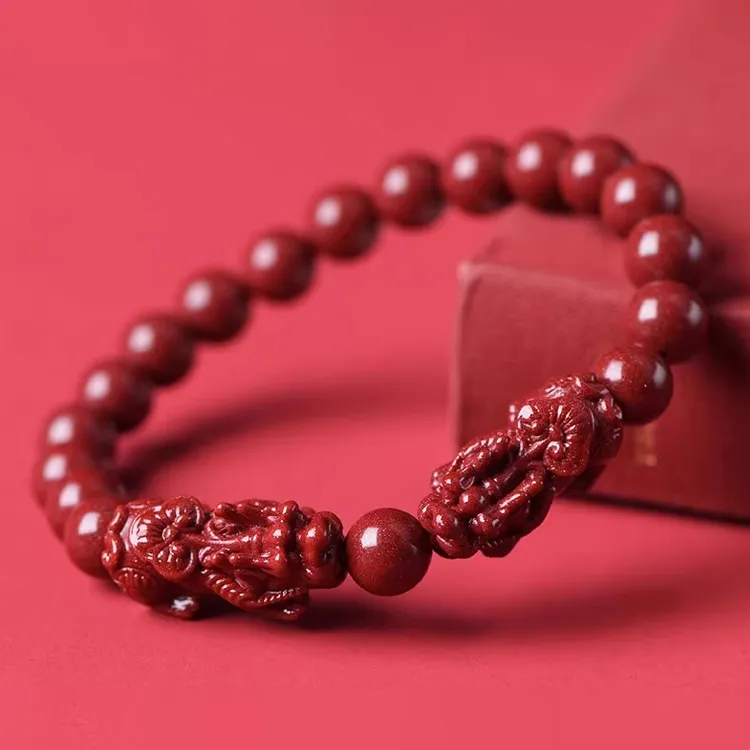 Liuzhen Hall Reconstructed Cinnabar Jade Bracelets Unisex-24