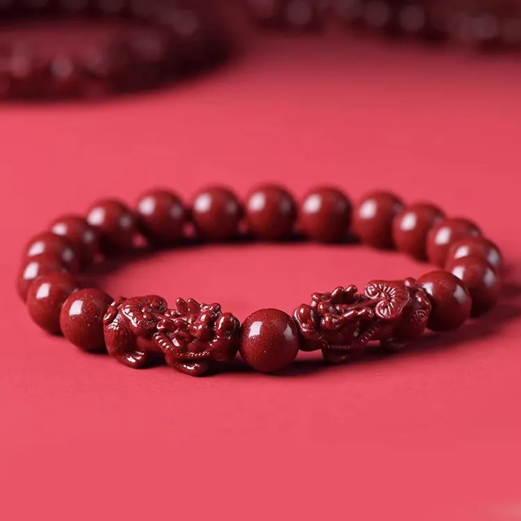 Liuzhen Hall Reconstructed Cinnabar Jade Bracelets Unisex-21