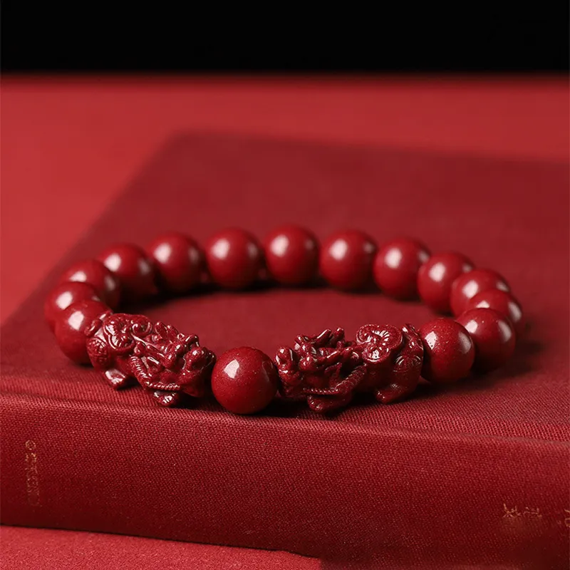 Liuzhen Hall Reconstructed Cinnabar Jade Bracelets Unisex-8
