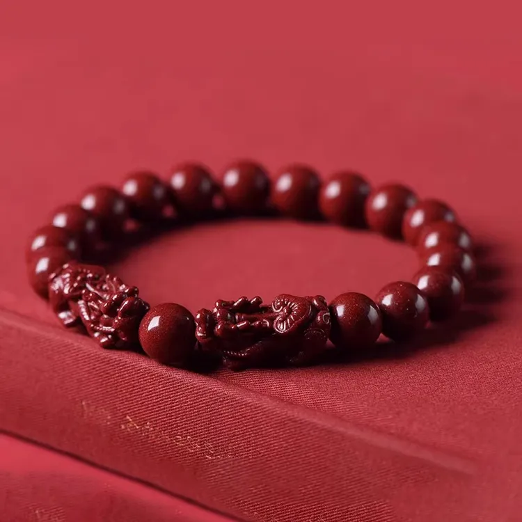 Liuzhen Hall Reconstructed Cinnabar Jade Bracelets Unisex-22