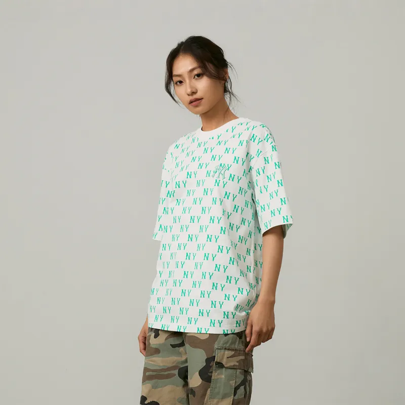 MLB MONOGRAM Reading Collection T Shirts Unisex Ecru-2