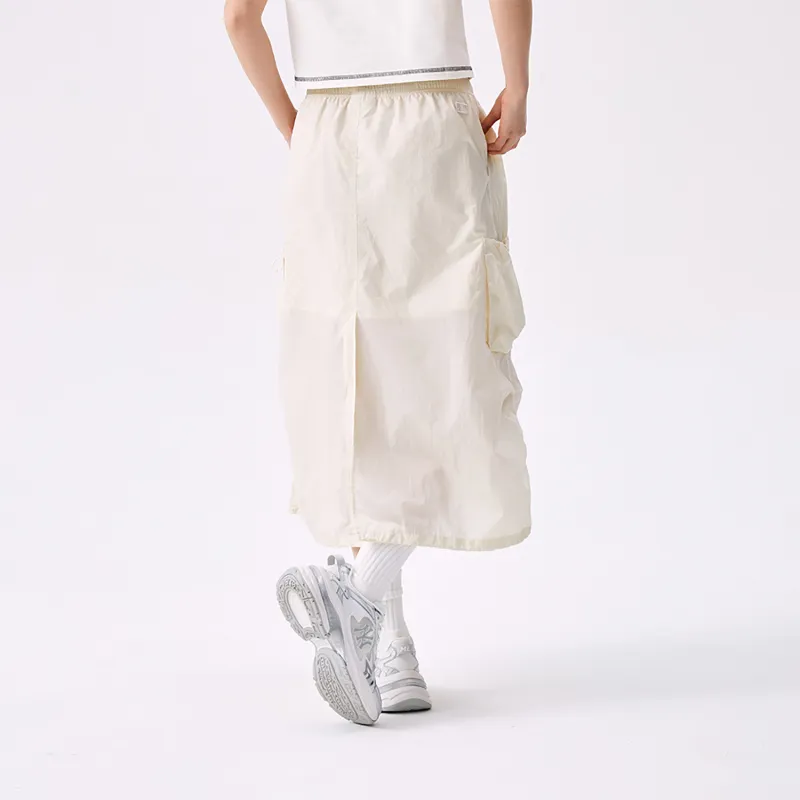 MLB New York Yankees Basic Collection SS25 Casual Long Skirt Women's Ivory-2