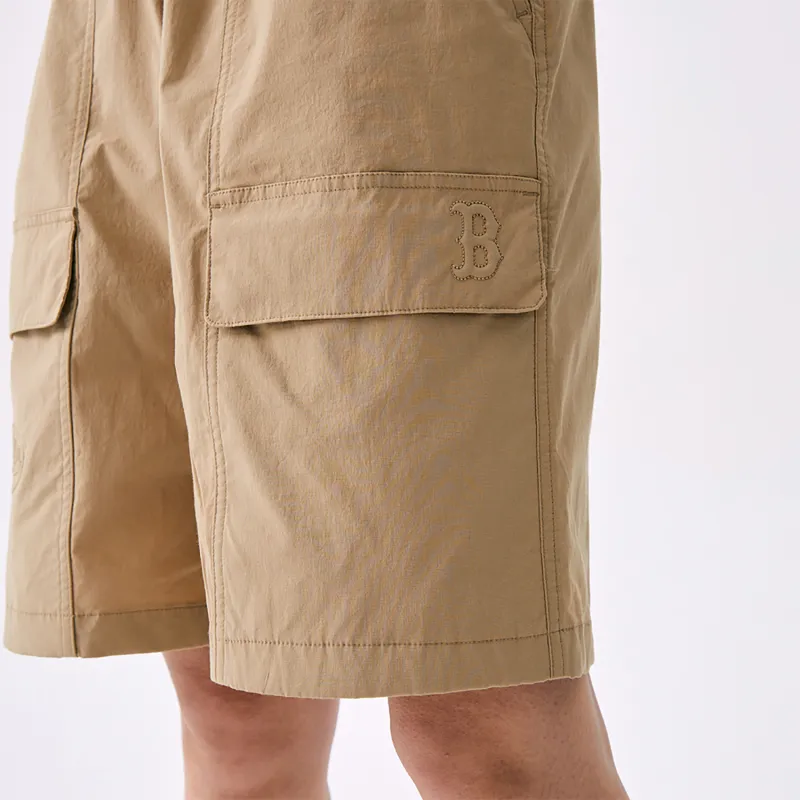MLB Preppy Style Collection Basic Boston Red Sox SS25 Cargo Shorts Unisex Khaki-2
