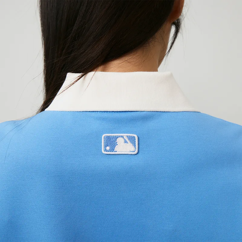 MLB Base Logo Short Sleeved Dresses Women's Blue-2