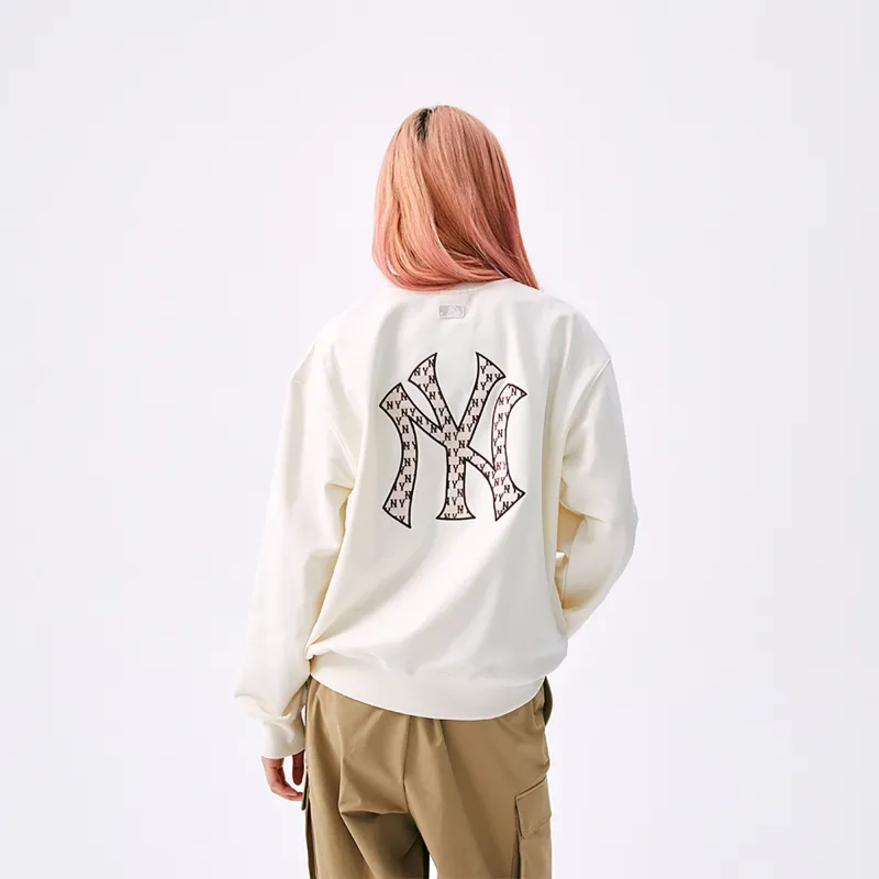 MLB MONOGRAM Collection New York Yankees SS25 Crewneck Sweatshirt Unisex Standard Ivory-2