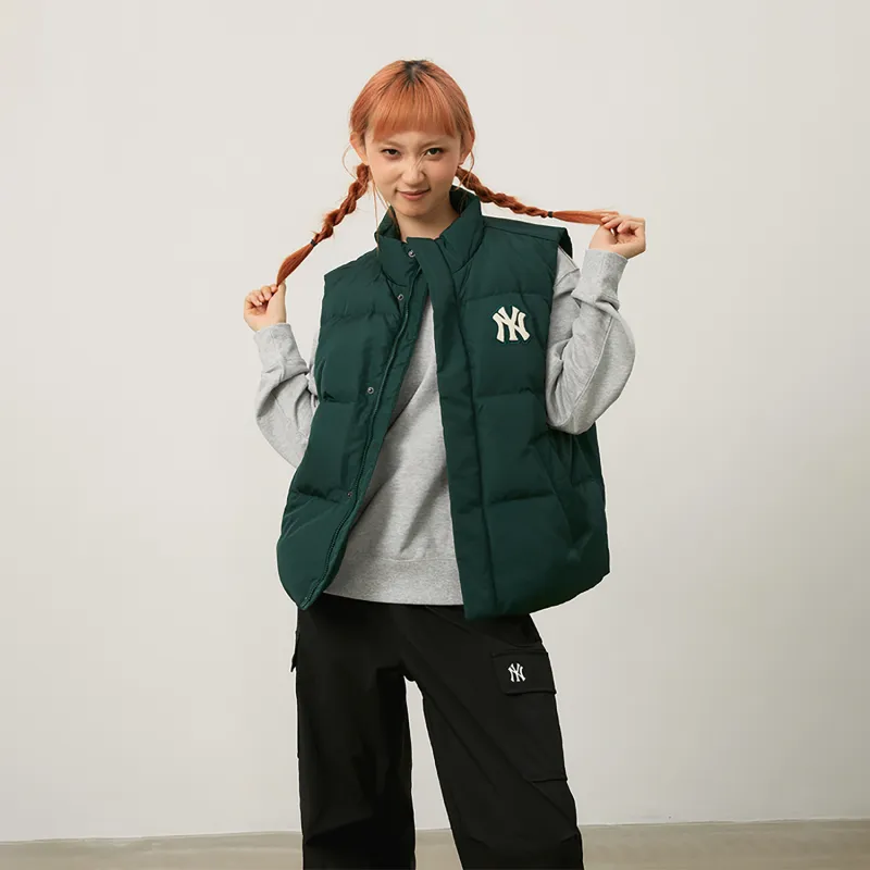MLB MLB Preppy Style Collection New York Yankees 24FW Down Vests Unisex Dark Green-2