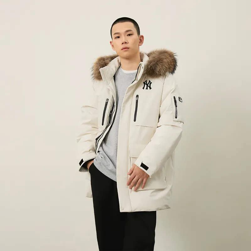 MLB New York Yankees Basic Collection FW24 Down Jacket Unisex Dark Cream-2