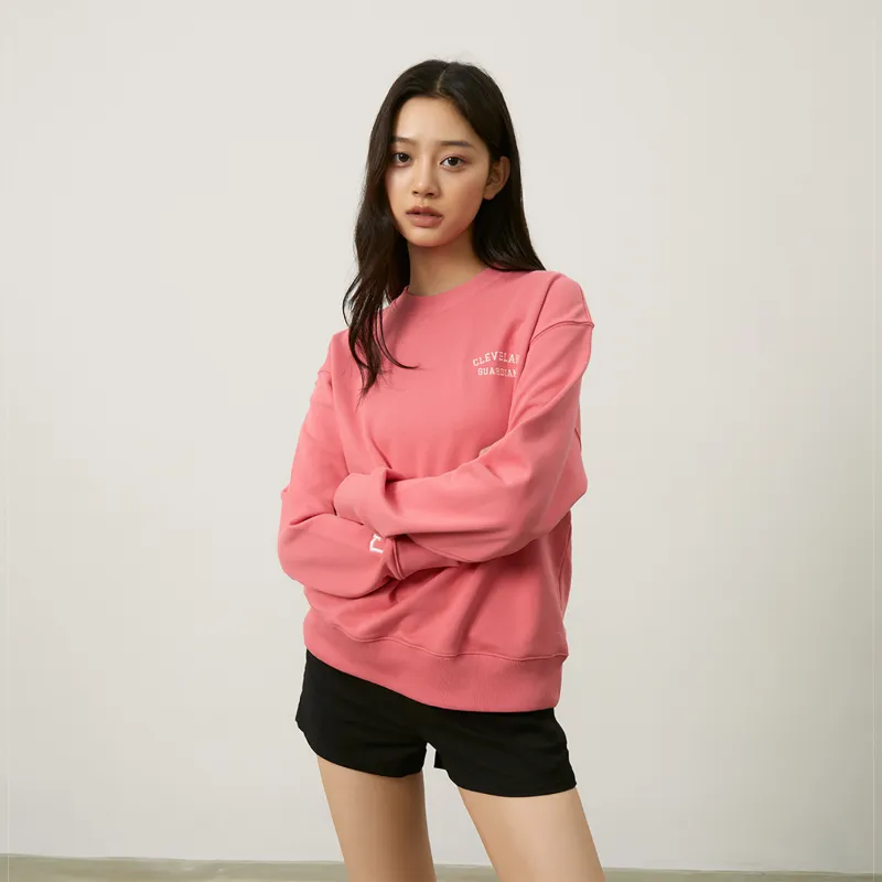MLB Basic Collection Cleveland Indians Sweatshirt Unisex Pink-3