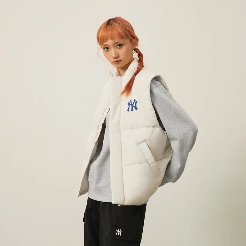 MLB MLB Preppy Style Collection New York Yankees FW24 Down Vests Unisex Dark Cream-4