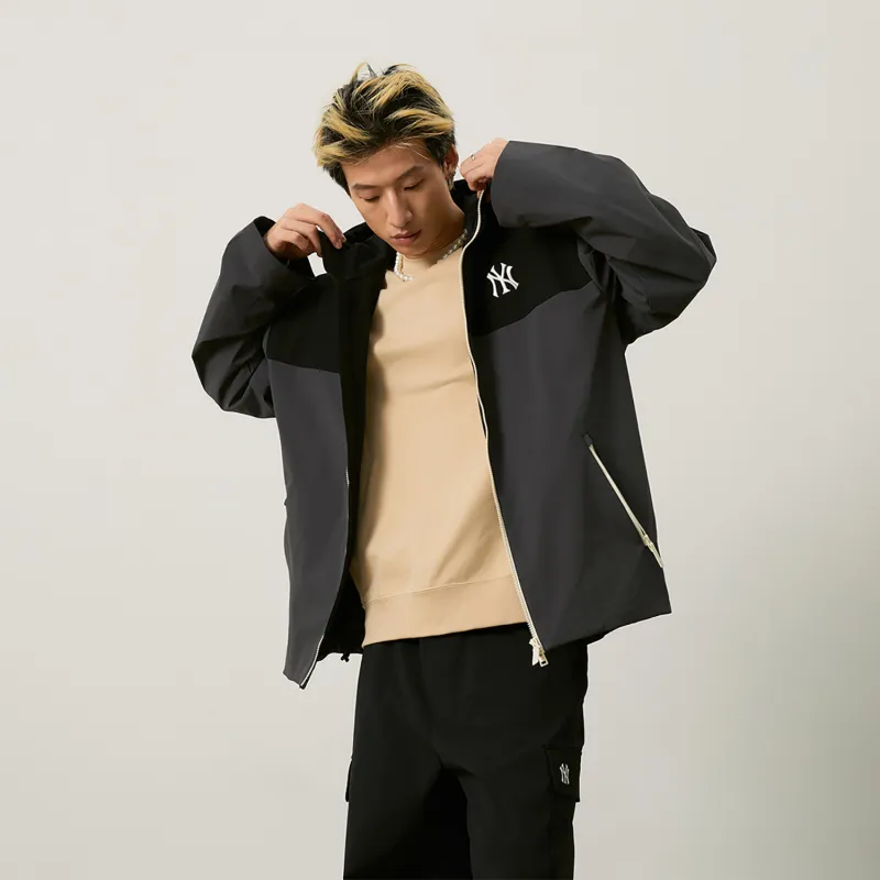 MLB New York Yankees Basic Collection 24FW Windproof Jacket Unisex Charcoal Gray-2